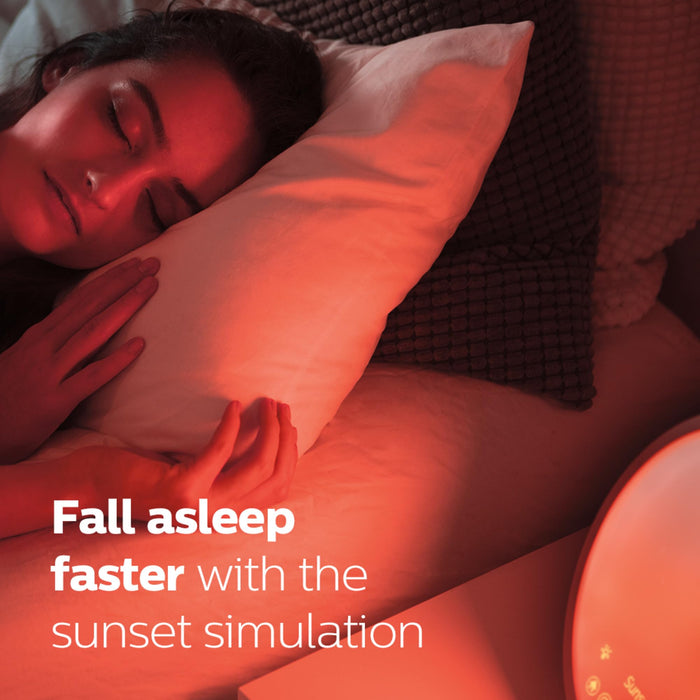 Amazon Exclusive Philips HF3650/60 SmartSleep Sleep and Wake-Up Light, Simulated Sunrise and Sunset, Multiple Lights and Sounds, RelaxBreathe to Sleep