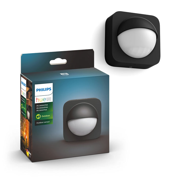 Philips Hue Outdoor Motion Sensor for Smart Lights (Requires Hue Hub) Installation-Free, Smart Home, Smart Lighting, Exclusively for Philips Hue Smart Bulbs, Black (570985)