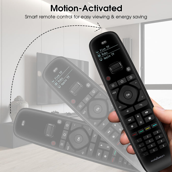 SofaBaton U2 Universal Remote Compatible with TV/DVD/STB/Projector/Blu-ray/Streaming Players, Longer Infrared Signal & Raise to Wake, All-in-One Remote Control with APP & Customizable Macro Button