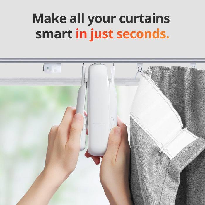 SwitchBot Smart Automatic Curtain Opener - Bluetooth Remote Control with App/Timer, Upgraded High-Performance Motor, Add SwitchBot Hub to Make it Work with Alexa, Google Home, HomeKit(Curtain 3,Rod)