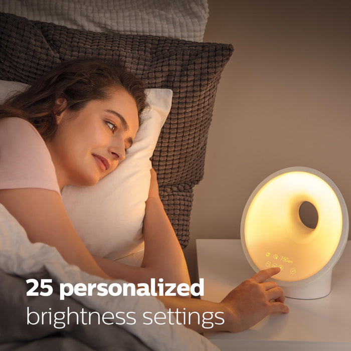 Amazon Exclusive Philips HF3650/60 SmartSleep Sleep and Wake-Up Light, Simulated Sunrise and Sunset, Multiple Lights and Sounds, RelaxBreathe to Sleep