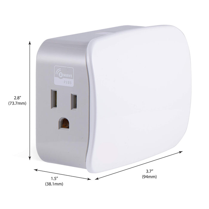 Enbrighten 55249 Z-Wave Plus Smart Switch Plug-In, 2 Simultaneously Controlled ZWave Outlets, Works with Alexa, Google Assistant, Repeater/Range Extender Hub Required, 1 Pack, White