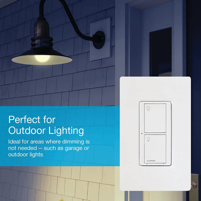 Lutron Caseta Smart Lighting Original Switch for Light Bulbs and Fans, Works w/ Alexa, Apple HomeKit, Google Home (Hub Required), 6A Single-Pole/3-Way, Neutral Required, PD-6ANS-WH, White