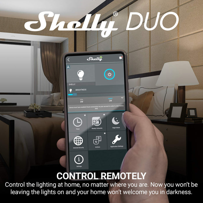 Shelly Duo, WiFi Smart Bulb, Warm Light, No Hub Required, iOS Android Enabled, Alex and Google Compatible, MQTT Enabled, 2500K to 6500K, 10W-800LM, E26 Bulb Base, 4 Pack