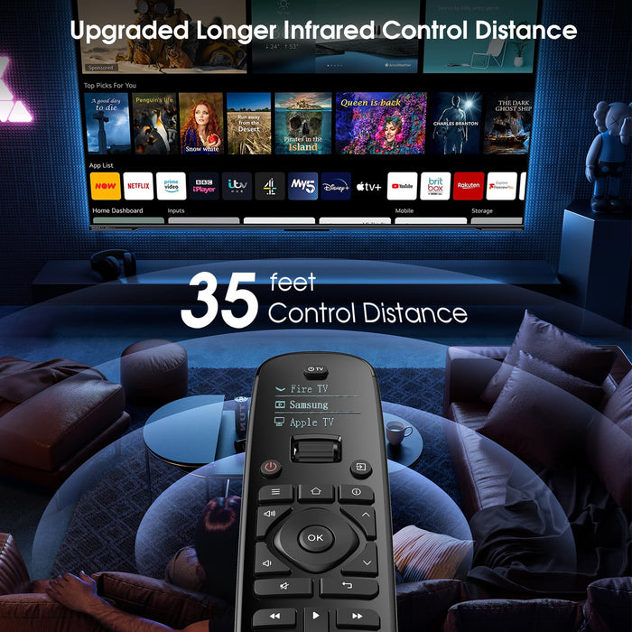 SofaBaton U2 Universal Remote Compatible with TV/DVD/STB/Projector/Blu-ray/Streaming Players, Longer Infrared Signal & Raise to Wake, All-in-One Remote Control with APP & Customizable Macro Button