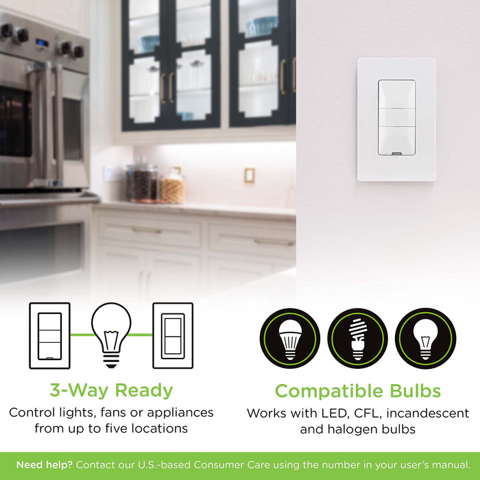 GE Enbrighten Z-Wave Plus Smart Motion Sensor Dimmer Switch, Full Light Dimming, Vacancy / Occupancy Sensor, White and Lt. Almond, Zwave Hub Required, Works with SmartThings, Wink, Alexa, 26933