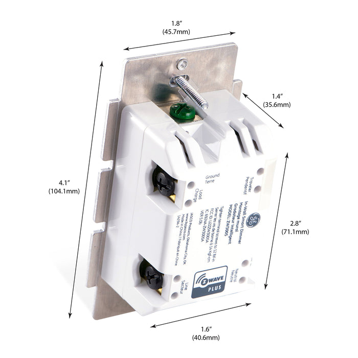 GE Enbrighten, White Almond, Z-Wave Plus Smart Light Dimmer, Works with Alexa, Google Assistant, SmartThings, Wink, Zwave Hub Required, Repeater/Range Extender, 3-Way Compatible, 14294, 1 Pack