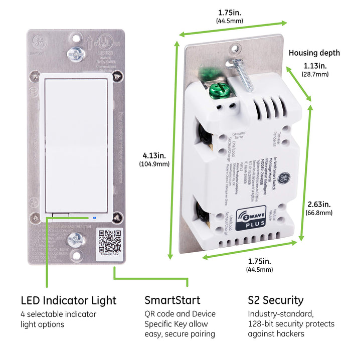 Enbrighten Z-Wave Light Dimmer with QuickFit & SimpleWire, 3-Way Ready, Works with Alexa, Google Assistant, ZWave Hub Required, Repeater/Range Extender, Paddle, Smart Switch, White & Almond, 46203