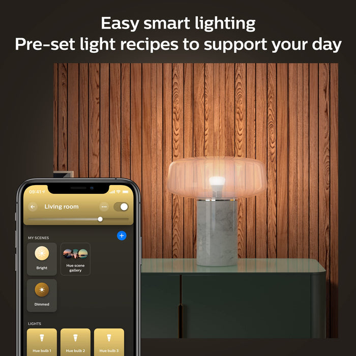 Philips Hue White 10.5W Equivalent 75W A19 Base E26 LED Smart Bulb, Dimmable, Bluetooth & Zigbee Compatible, Voice Activated with Alexa & Google Assistant