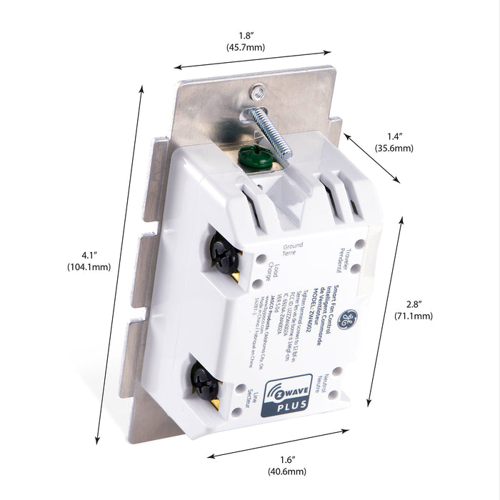 Enbrighten Z-Wave Plus Fan Control, Works with Alexa, Google Assistant, 3-Way Compatible, ZWave Hub Required, Repeater/Range Extender, Smart Ceiling Fan Control, Smart Switch, White & Almond, 55258