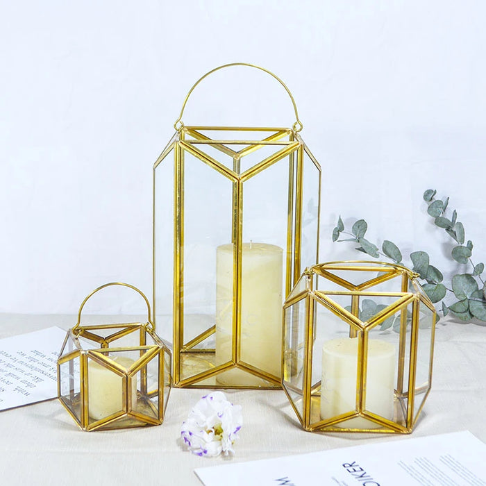 Nordic 3D Geometric Metal Candlestick Candelabra Wall Candle Holder