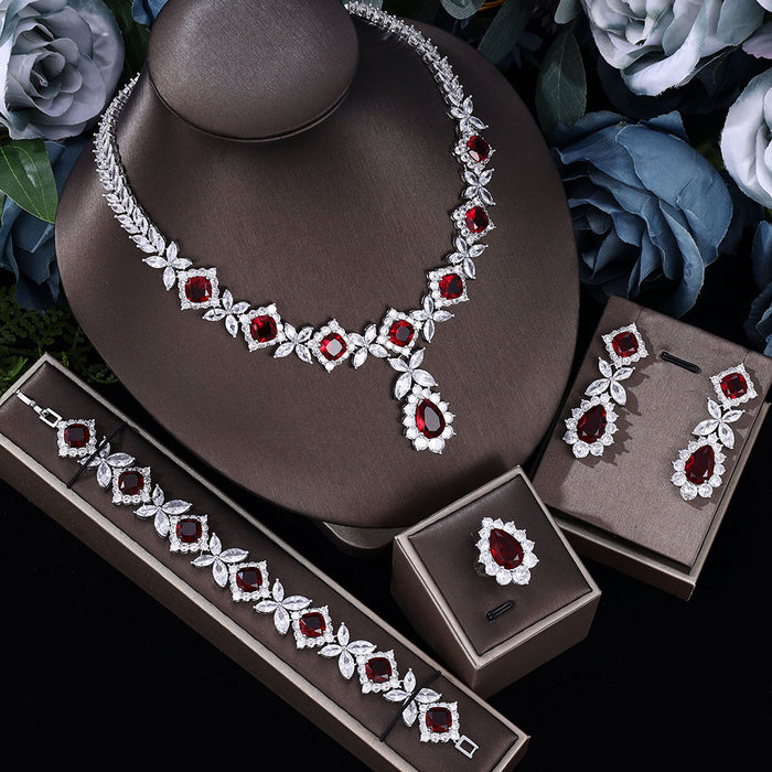 Ingenious  Luxury  4pcs Bridal Zirconia Jewelry Sets For Women Party ,