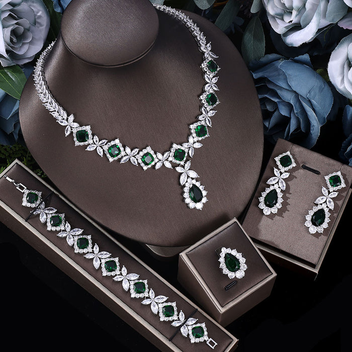 Ingenious  Luxury  4pcs Bridal Zirconia Jewelry Sets For Women Party ,