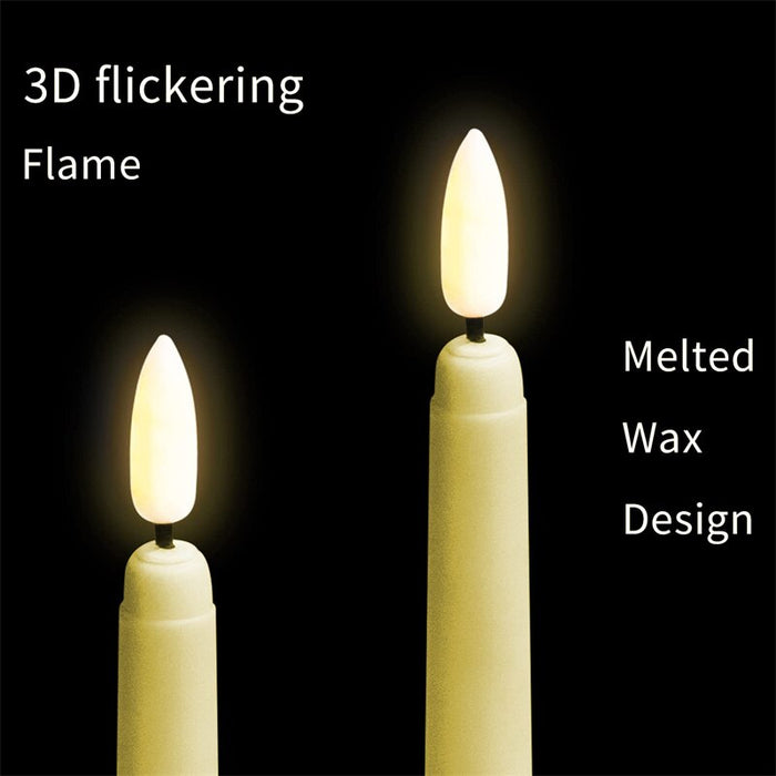 LED Flameless Flickering Taper Candles 3D Wick Candles Lamp with