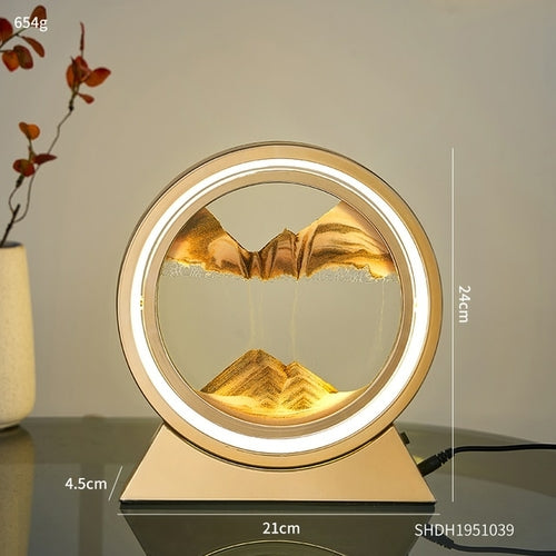 LED Light Creative Quicksand Table Lamp Moving Sand Art Picture 3D