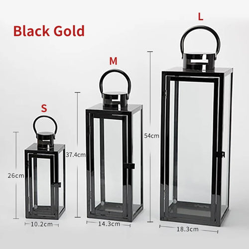 Nordic Metal Glass Candle Holder Gold Windproof Romantic Wedding