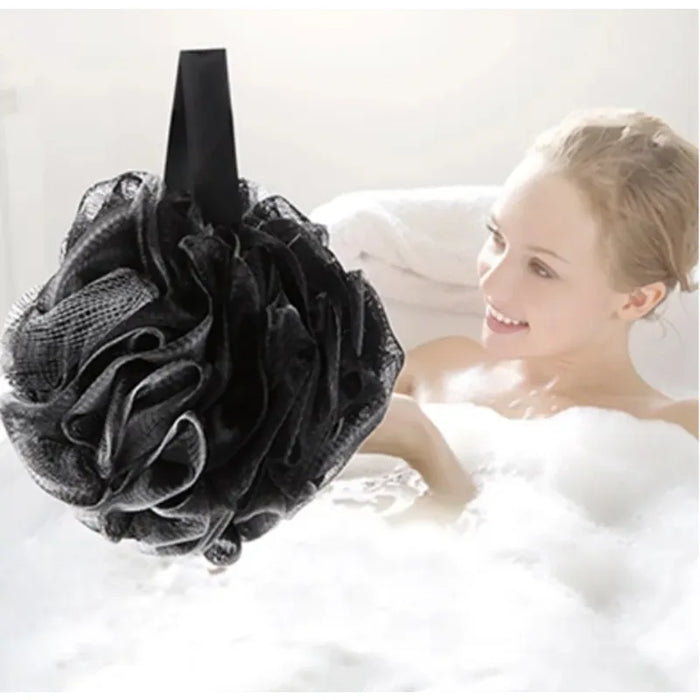 1pc Shower Mesh Foaming Sponge Exfoliating Scrubber Black Bath Bubble