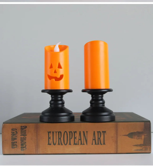 2023 Halloween LED Candle Light 6pcs Pumpkin Candle Holder Props Party