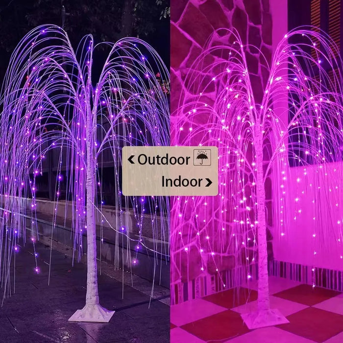 LED Lighted Willow Tree Color Changing Outdoor Weeping  With Remote