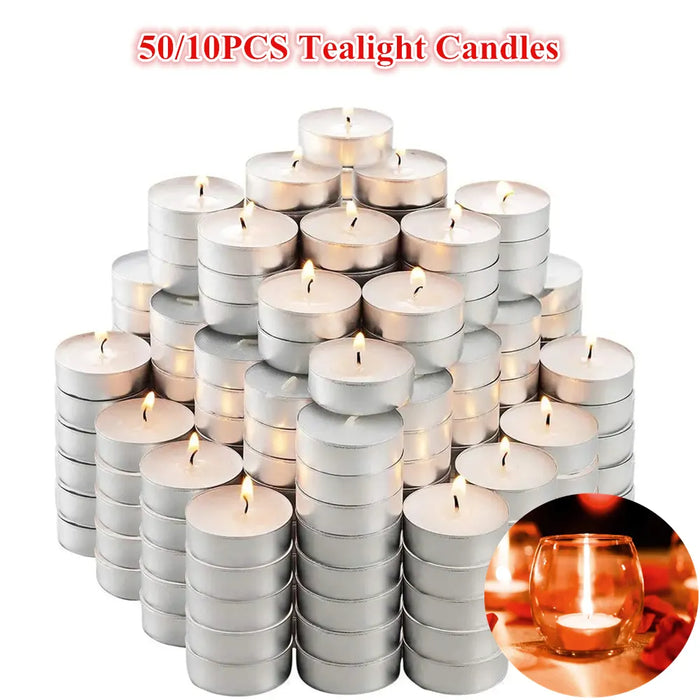 50/10PCS Small Votive Mini Tealight Candles Unscented Tea Lights