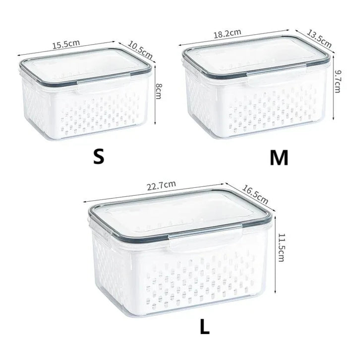 Refrigerator Food Storage Containers Vegetable Fruit Boxes Square