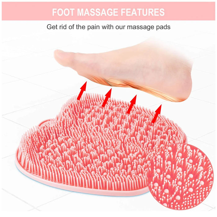 Silicone Exfoliating Shower Massage Scraper Bathroom Non-slip Bath Mat