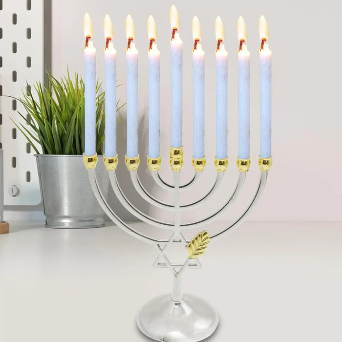 Metal Hanukkah Candleholder Geometric Hanukkah Decorative 9 Branch