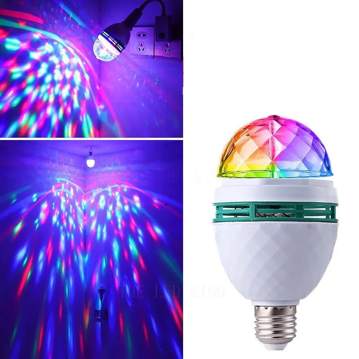 Birthday Party E27 Colorful Auto Rotating RGB LED Stage Light Effect