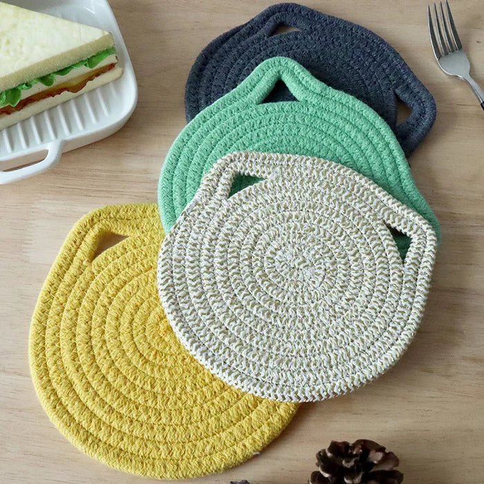 Cute Cat Ears Placemats for Dining Table Coffee Shop Drink Coaster Set