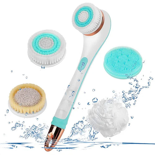Electric Shower Brush Back Body Sponge Scrubber Facial Cleansing
