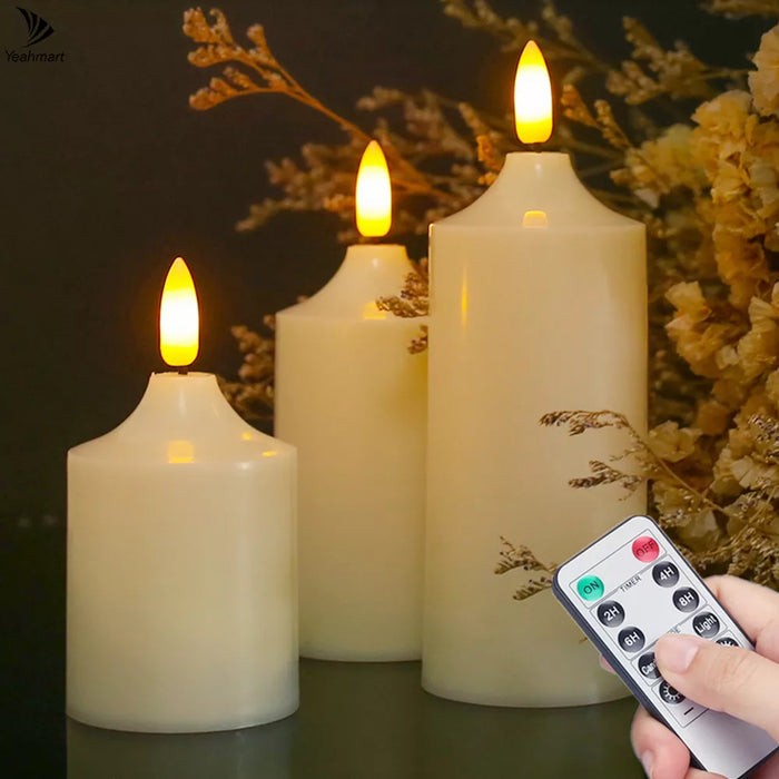 Flickering Tealight Realistic Flameless LED Candles with Timer Remote