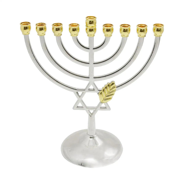 Metal Hanukkah Candleholder Geometric Hanukkah Decorative 9 Branch
